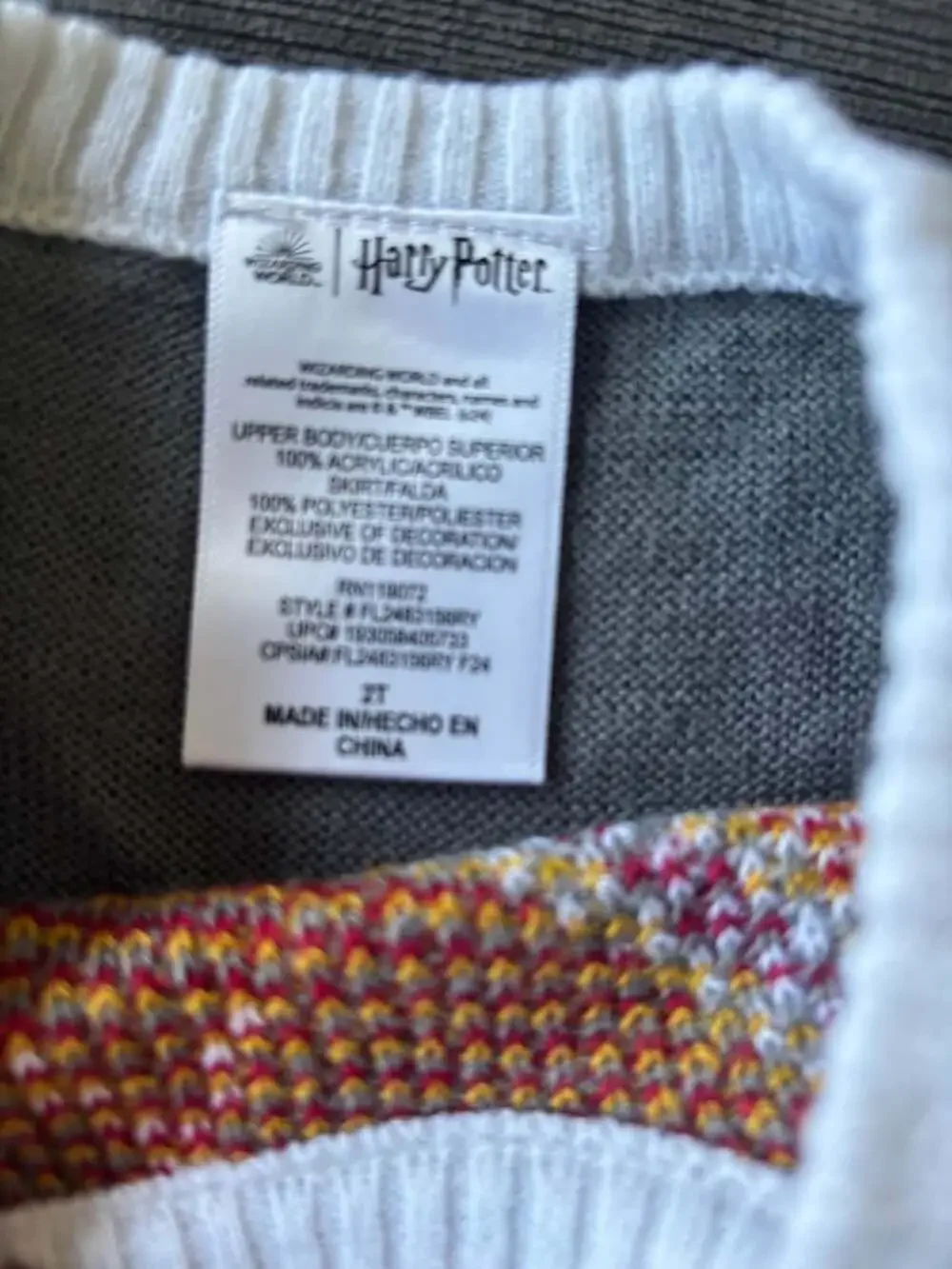 Harry Potter Gryffindor Toddler Girls Costume Cosplay Sweater Tutu Dress Gray 2T